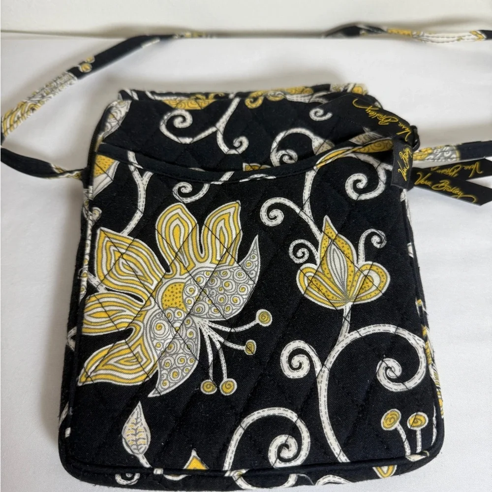 Vera Bradley Black and Yellow Floral Crossbody Bag - Picture 3 of 13